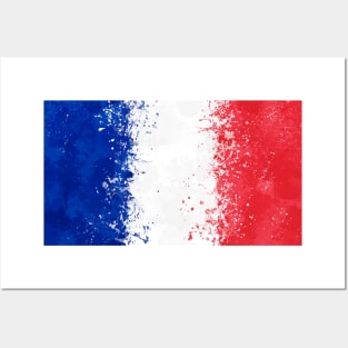 France Flag Action Painting Posters and Art